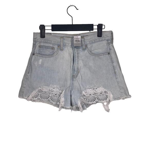 American Eagle Womens Shorts Size 2 Mom Short Light Wash Denim Jean Blue - Picture 1 of 15